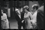 Lotte Lenya, Harold Prince, Peg Murray and unidentified in rehearsal for the stage production Cabaret