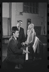 John Kander, Fred Ebb and Jill Haworth in rehearsal for the stage production Cabaret