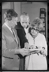 Jack Gilford, Harold Prince and Lotte Lenya in rehearsal for the stage production Cabaret