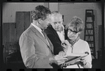 Jack Gilford, Harold Prince and Lotte Lenya in rehearsal for the stage production Cabaret
