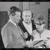 Jack Gilford, Harold Prince and Lotte Lenya in rehearsal for the stage production Cabaret
