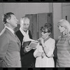 Jack Gilford, Harold Prince, Lotte Lenya and Jill Haworth in rehearsal for the stage production Cabaret