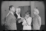 Jack Gilford, Harold Prince, Lotte Lenya and Jill Haworth in rehearsal for the stage production Cabaret