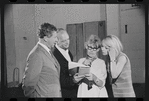 Jack Gilford, Harold Prince, Lotte Lenya and Jill Haworth in rehearsal for the stage production Cabaret