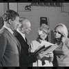 Jack Gilford, Harold Prince, Lotte Lenya and Jill Haworth in rehearsal for the stage production Cabaret