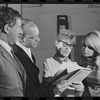 Jack Gilford, Harold Prince, Lotte Lenya and Jill Haworth in rehearsal for the stage production Cabaret
