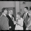 Jack Gilford, Harold Prince, Lotte Lenya, Bert Convy and Jill Haworth in rehearsal for the stage production Cabaret