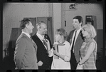 Jack Gilford, Harold Prince, Lotte Lenya, Bert Convy and Jill Haworth in rehearsal for the stage production Cabaret