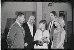 Jack Gilford, Harold Prince, Lotte Lenya, Bert Convy and Jill Haworth in rehearsal for the stage production Cabaret