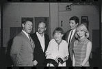 Jack Gilford, Harold Prince, Lotte Lenya, Bert Convy and Jill Haworth in rehearsal for the stage production Cabaret
