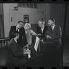 John Kander, Fred Ebb, Jill Haworth, Harold Prince and unidentified in rehearsal for the stage production Cabaret