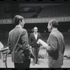 Lotte Lenya, Bert Convy, Harold Prince and Jack Gilford in rehearsal for the stage production Cabaret