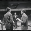 Lotte Lenya, Bert Convy, Harold Prince and Jack Gilford in rehearsal for the stage production Cabaret