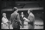 Lotte Lenya, Bert Convy, Harold Prince and Jack Gilford in rehearsal for the stage production Cabaret