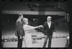 Bert Convy, Lotte Lenya and Harold Prince in rehearsal for the stage production Cabaret