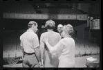 Peg Murray, Harold Prince, Lotte Lenya and unidentified [left] in rehearsal for the stage production Cabaret