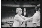 Lotte Lenya, Harold Prince and unidentified in rehearsal for the stage production Cabaret