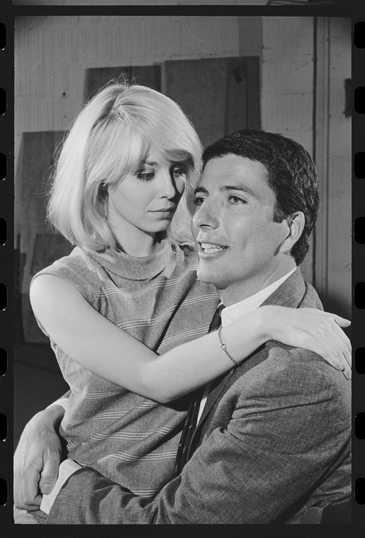 Jill Haworth and Bert Convy in rehearsal for the stage production ...