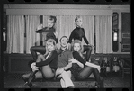 Joel Grey and dancers in rehearsal for the stage production Cabaret