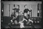 Joel Grey and dancers in rehearsal for the stage production Cabaret