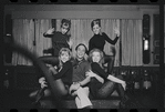 Joel Grey and dancers in rehearsal for the stage production Cabaret