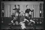 Joel Grey and dancers in rehearsal for the stage production Cabaret