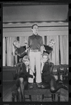 Joel Grey and dancers in rehearsal for the stage production Cabaret