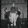 Joel Grey and dancers in rehearsal for the stage production Cabaret
