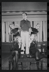 Joel Grey and dancers in rehearsal for the stage production Cabaret