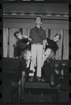Joel Grey and dancers in rehearsal for the stage production Cabaret