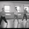 Lee Theodore [center] and unidentified others in rehearsal for the stage production Flora, the Red Menace