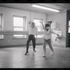 Lee Theodore [right] and unidentified others in rehearsal for the stage production Flora, the Red Menace