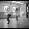 Lee Theodore [right] and unidentified others in rehearsal for the stage production Flora, the Red Menace