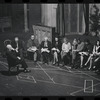George Abbott [front] and unidentified others in rehearsal for the stage production Flora, the Red Menace