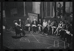 George Abbott [front] and unidentified others in rehearsal for the stage production Flora, the Red Menace
