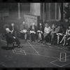 George Abbott [front] and unidentified others in rehearsal for the stage production Flora, the Red Menace