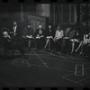 George Abbott [front] and unidentified others in rehearsal for the stage production Flora, the Red Menace