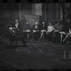 George Abbott [front] and unidentified others in rehearsal for the stage production Flora, the Red Menace