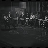 George Abbott [front] and unidentified others in rehearsal for the stage production Flora, the Red Menace