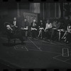 George Abbott [front] and unidentified others in rehearsal for the stage production Flora, the Red Menace