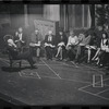 George Abbott [front] and unidentified others in rehearsal for the stage production Flora, the Red Menace