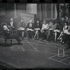 George Abbott [front] and unidentified others in rehearsal for the stage production Flora, the Red Menace