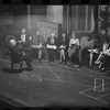 George Abbott [front] and unidentified others in rehearsal for the stage production Flora, the Red Menace