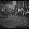 George Abbott [front] and unidentified others in rehearsal for the stage production Flora, the Red Menace