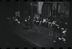 George Abbott [front] and unidentified others in rehearsal for the stage production Flora, the Red Menace