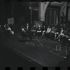 George Abbott [front] and unidentified others in rehearsal for the stage production Flora, the Red Menace