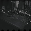 George Abbott [front] and unidentified others in rehearsal for the stage production Flora, the Red Menace