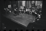 George Abbott [front] and unidentified others in rehearsal for the stage production Flora, the Red Menace