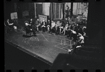 George Abbott [front] and unidentified others in rehearsal for the stage production Flora, the Red Menace