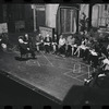 George Abbott [front] and unidentified others in rehearsal for the stage production Flora, the Red Menace